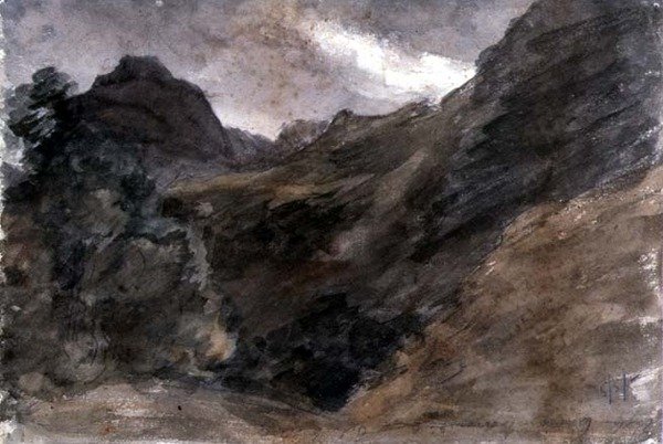 Eagle Crag，Borrowdale，1806，（recto）（铅笔和wc） 作者 约翰·康斯特勃
