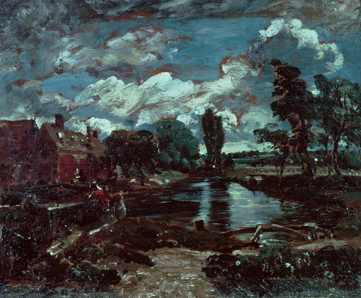 来自Stour的Lockford的Flatford Mill，c.1811 作者 约翰·康斯特勃