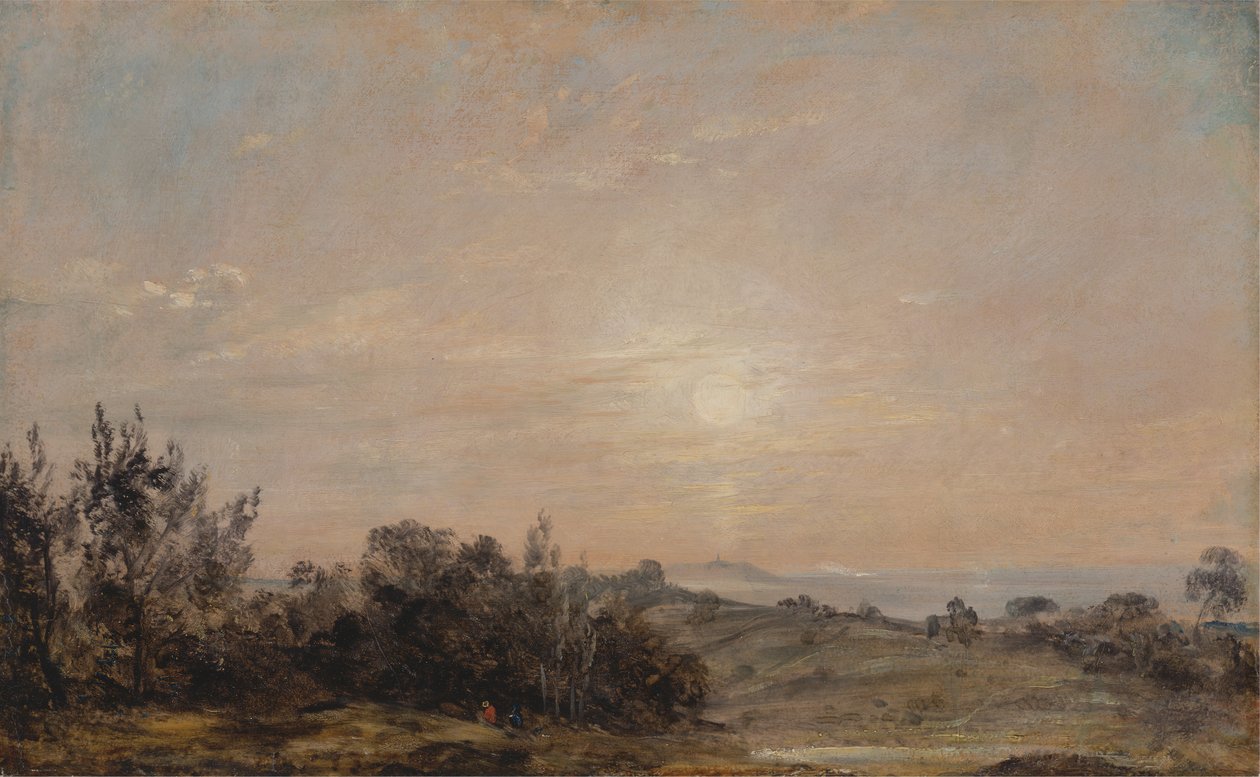Hampstead Heath望向Harrow，1821年至1822年。 作者 约翰·康斯特勃