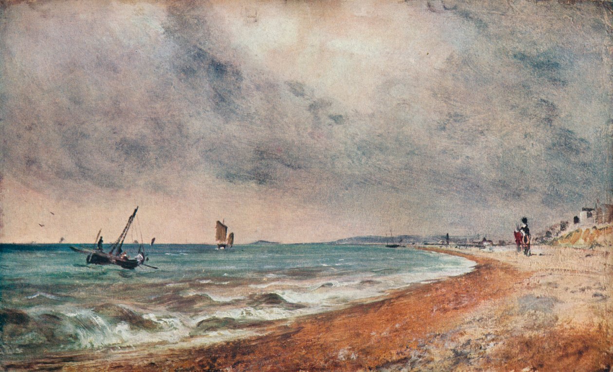 霍夫海滩，带渔船，c1824 作者 约翰·康斯特勃