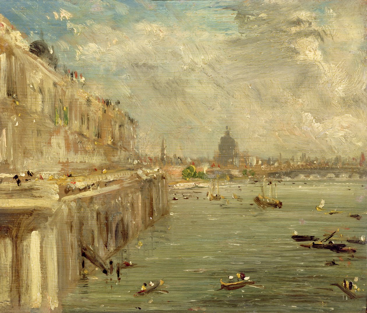 Somerset House Terrace，滑铁卢桥，1819年 作者 约翰·康斯特勃