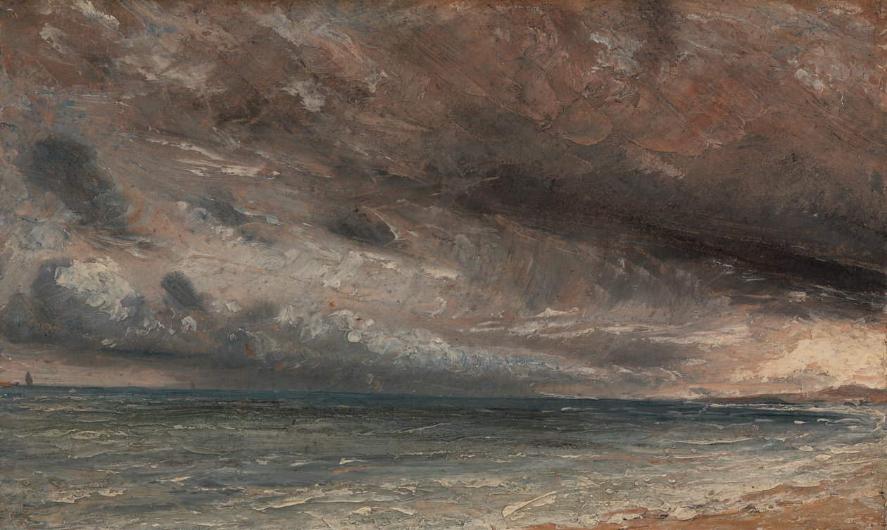 Stormy Sea, Brighton, 约1828年。 作者 约翰·康斯特勃