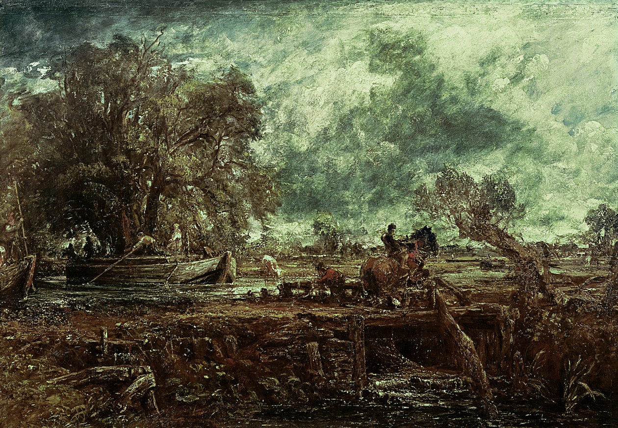 研究跳跃马，1825年 作者 约翰·康斯特勃