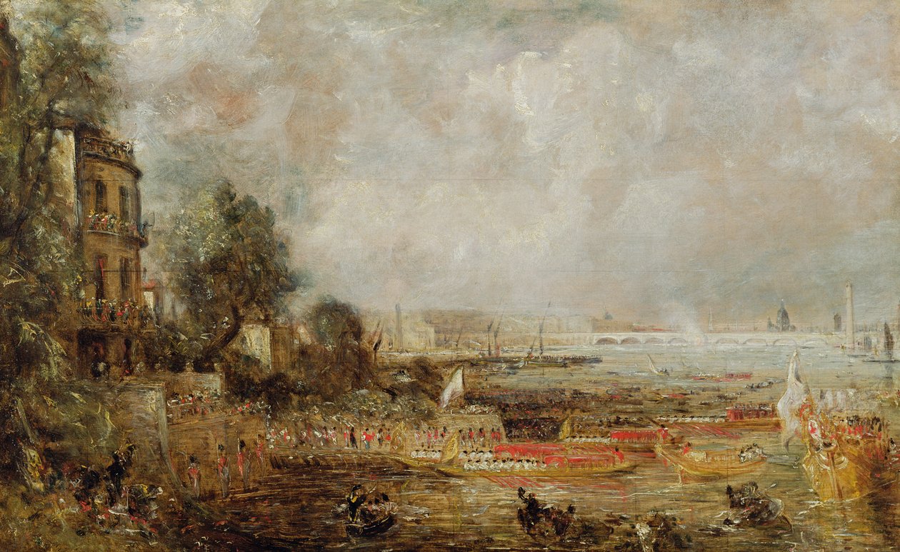 滑铁卢大桥的开放，c.1829-31 作者 约翰·康斯特勃