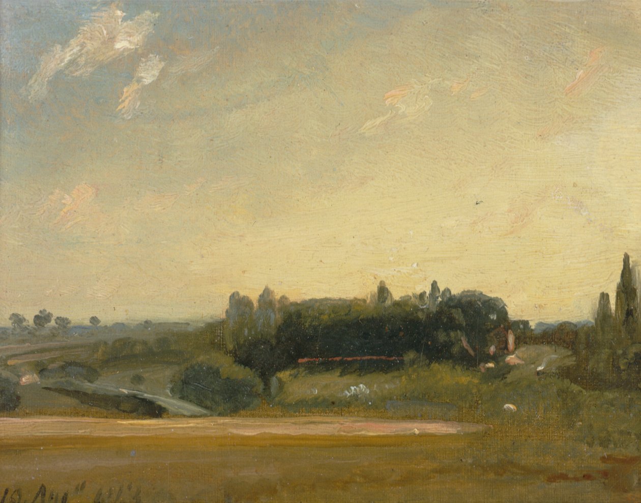 朝着教区长的方向看，East Bergholt，1813年。 作者 约翰·康斯特勃