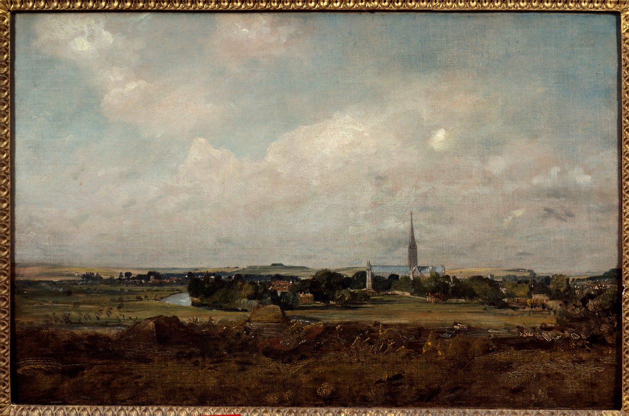 英国索尔兹伯里的景色 约翰-康斯特布尔(1776-1837)的画作(ec.engl.) 太阳。0,35x0,51米 巴黎，卢浮宫博物馆。 作者 约翰·康斯特勃