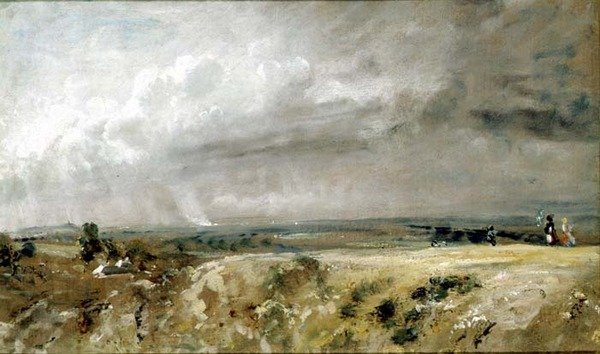 Hampstead Heath上的风景（布面油画） 作者 约翰·康斯特勃