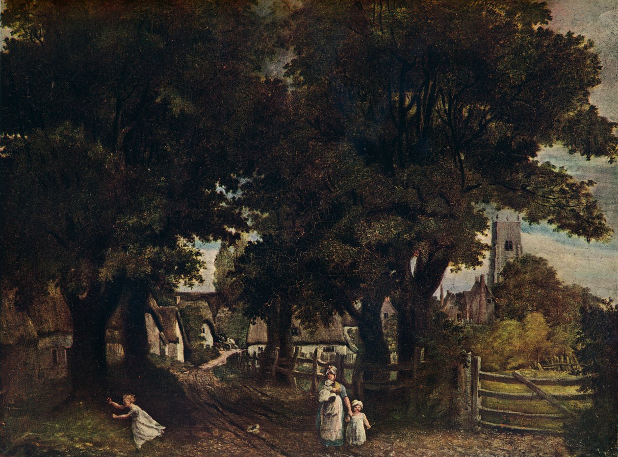 1911年，戴德姆（Dedham），水巷（Water Lane），c1802， 作者 约翰·康斯特勃