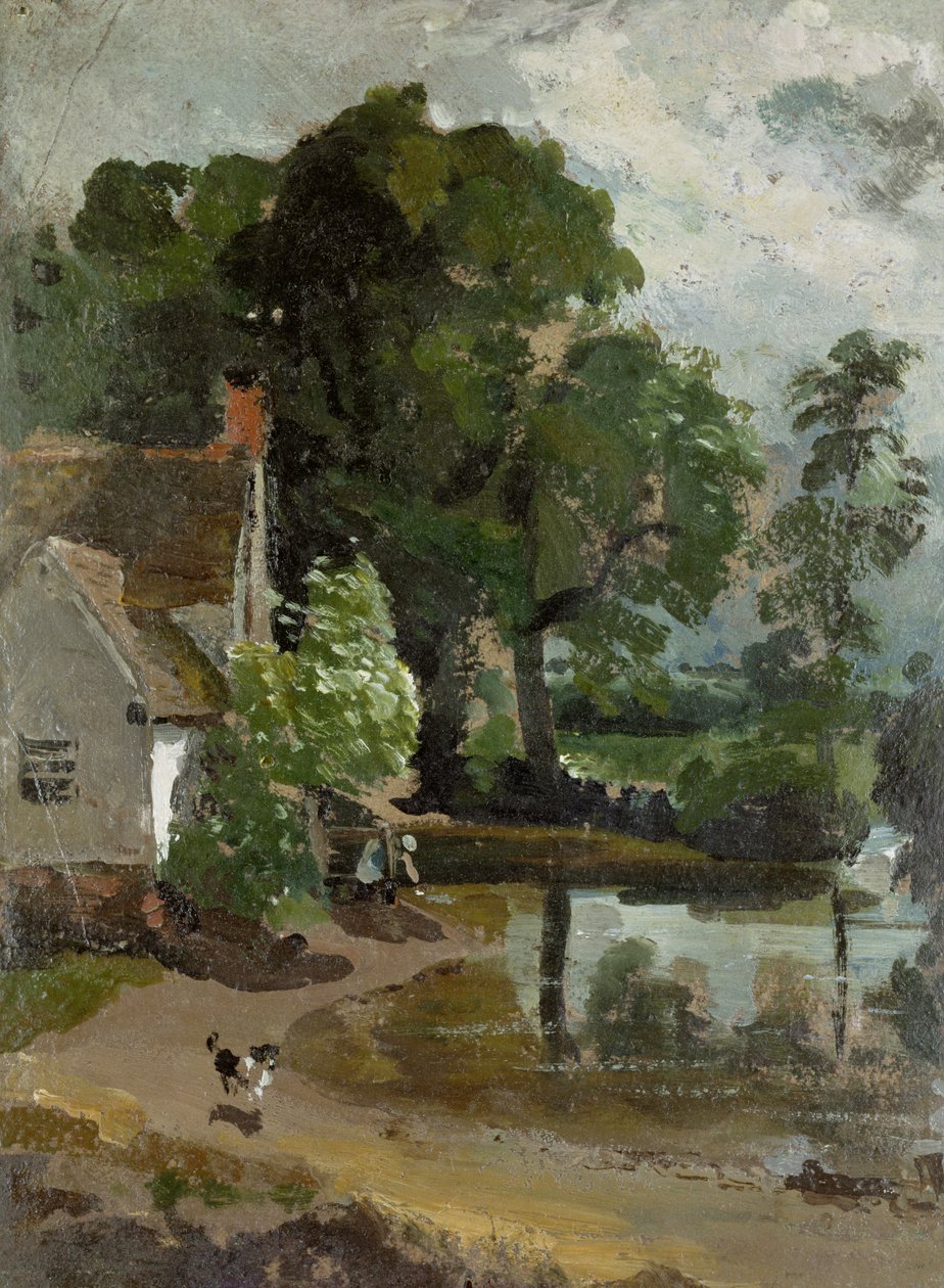 Willy Lott&39;s House，靠近Flatford Mill，1811年（纸上油画） 作者 约翰·康斯特勃