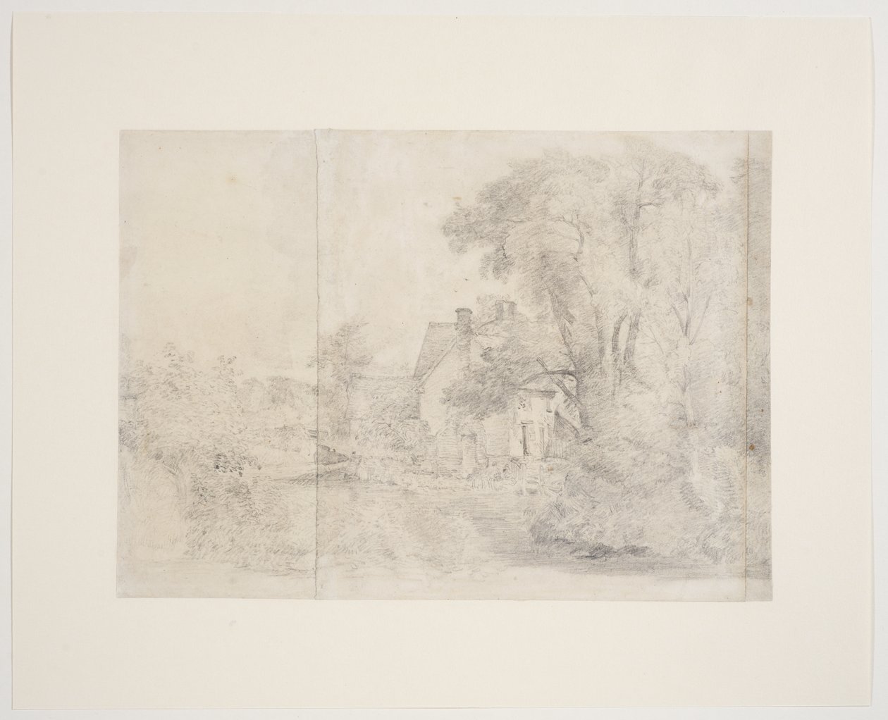 威利-洛特的房子，东贝格霍尔特，约 1812-13 年（纸上石墨） 作者 约翰·康斯特勃