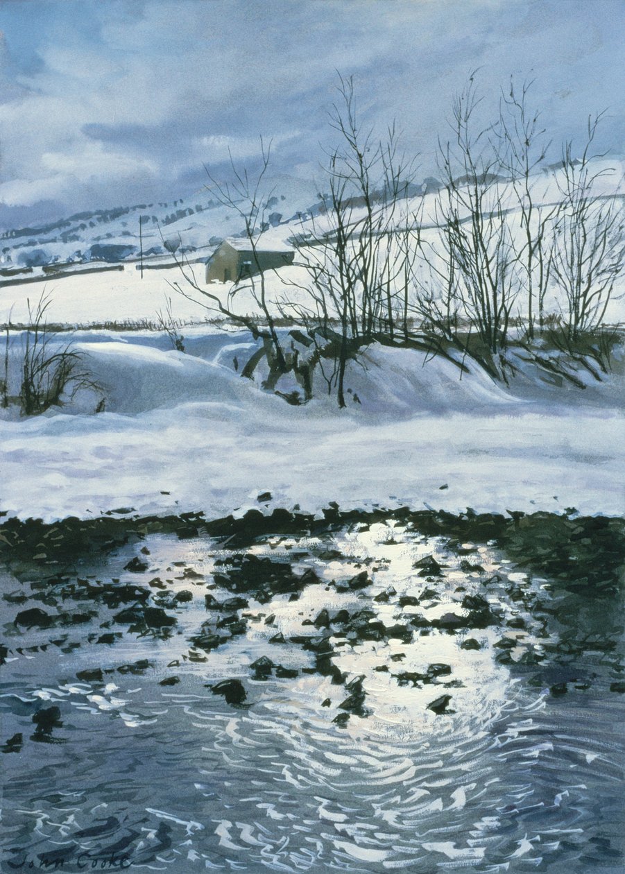 谷仓下面Combescar，1996（水粉） 作者 约翰·库克