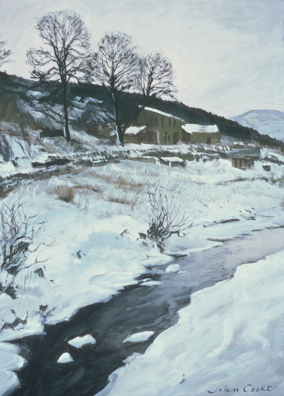 来自Ewegales Bridge，1998（水粉画） 作者 约翰·库克