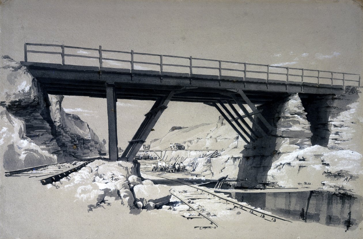北安普敦郡的Blisworth Cutting，1837年7月2日（笔和墨水在纸上洗） 作者 约翰·库克·伯恩