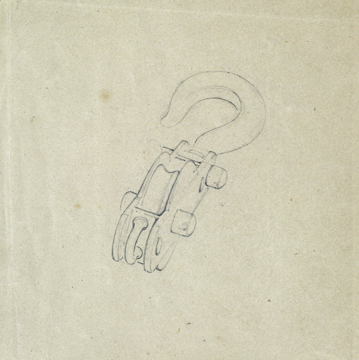 木块和钩子，约 1835-38 年（纸上铅笔画） 作者 约翰·库克·伯恩