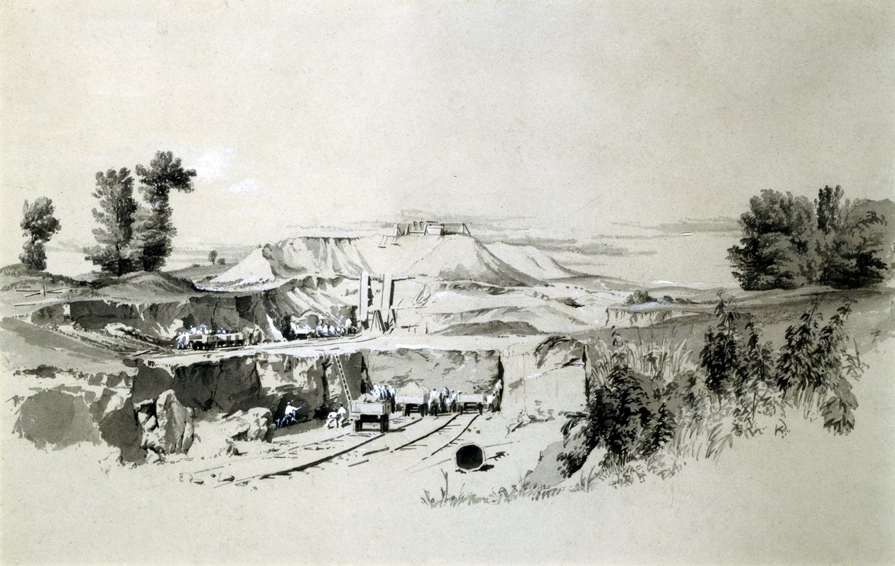 Linslade隧道，1837年6月23日（笔和墨水在纸上洗） 作者 约翰·库克·伯恩