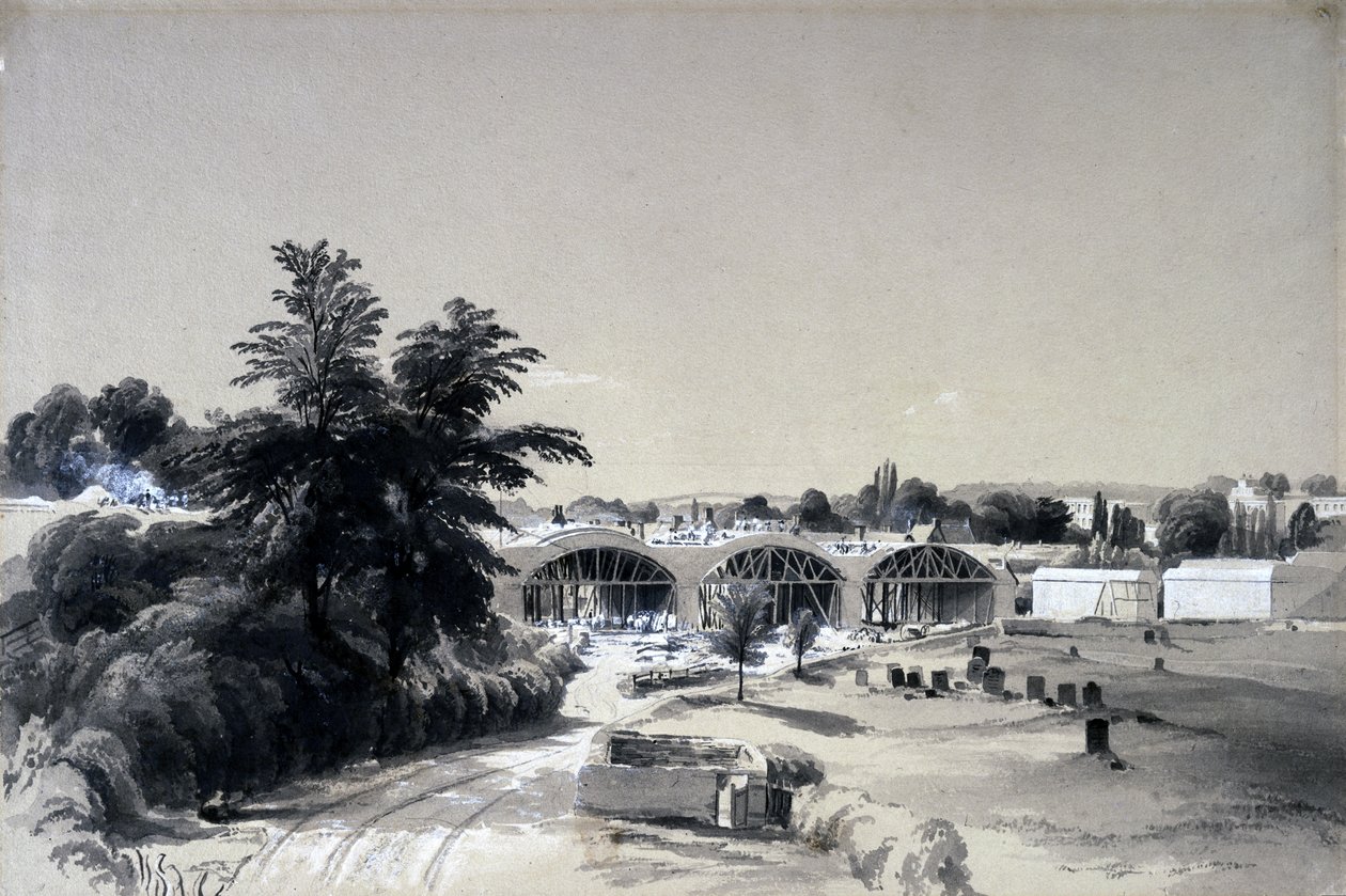 威斯顿，北安普敦郡，1837年7月6日（笔和墨水在纸上洗） 作者 约翰·库克·伯恩