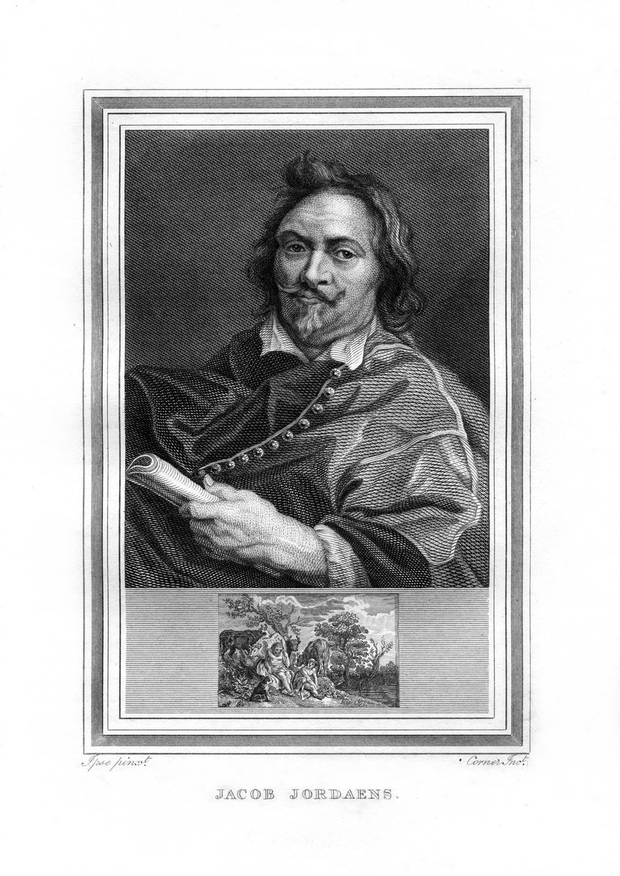 雅各布·乔丹斯（Jacob Jordaens），佛兰德巴洛克时期的画家，1825年。 作者 约翰·科纳