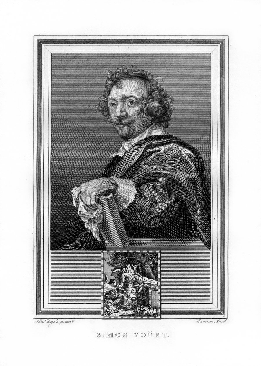 西蒙·武埃（Simon Vouet），法国巴洛克时期的画家，1825年。 作者 约翰·科纳