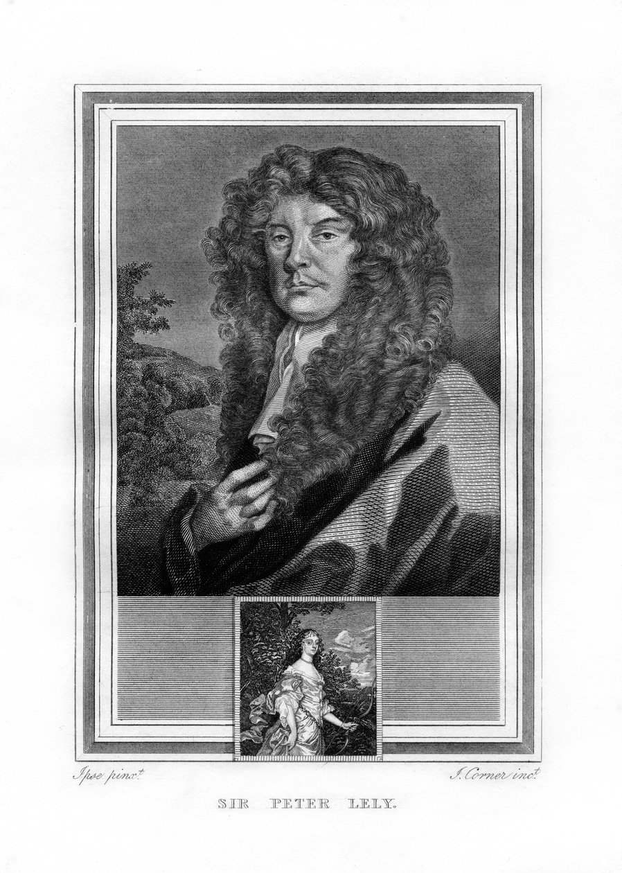 彼得·莱利爵士（Sir Peter Lely），出生于荷兰的英国巴洛克时期的画家，1825年。 作者 约翰·科纳