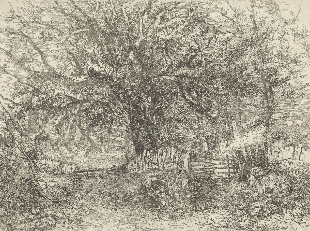 道路场景，Trowse Hall，1813 作者 约翰·克罗姆
