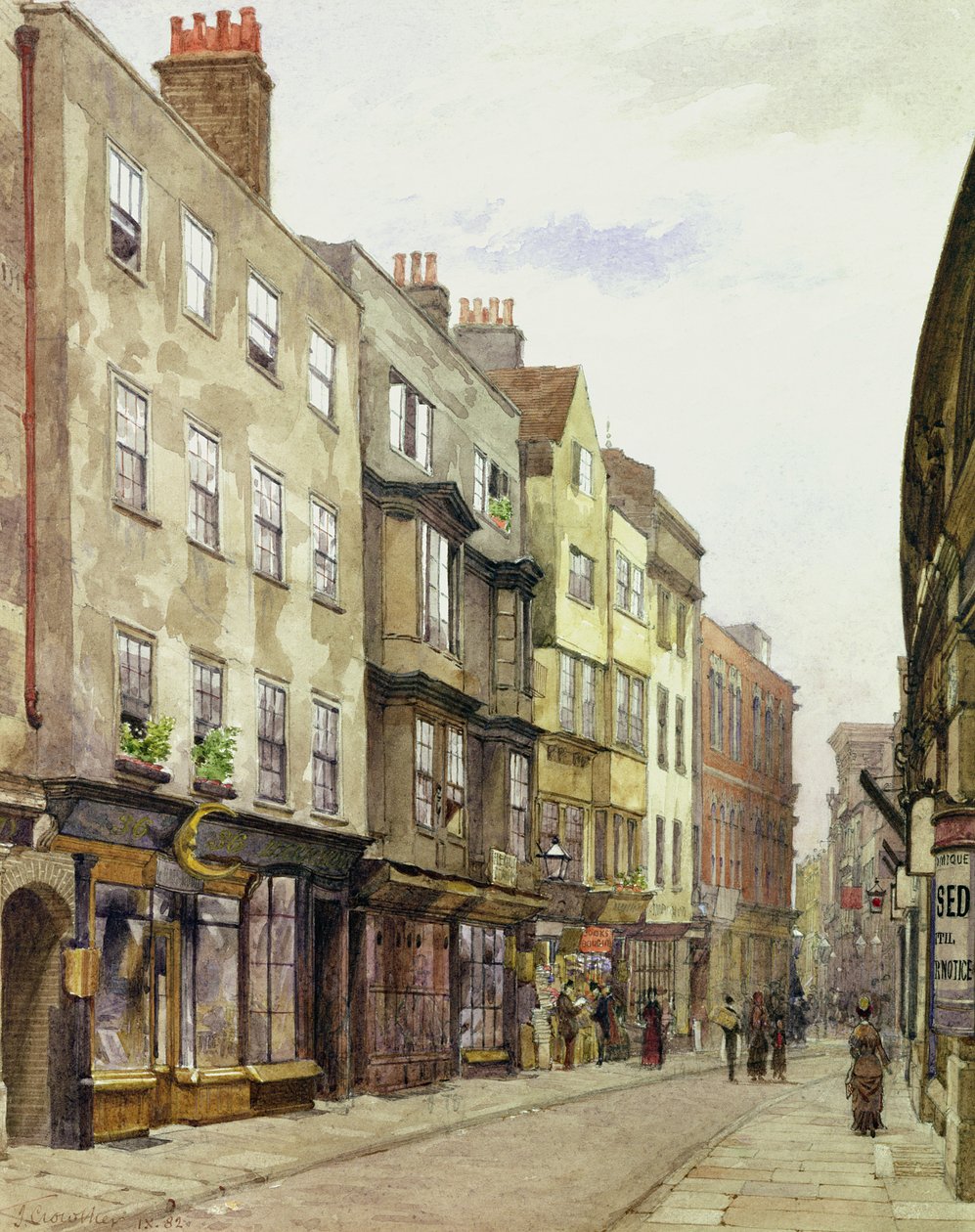 Holywell Street Looking West，1882 作者 约翰·克劳瑟