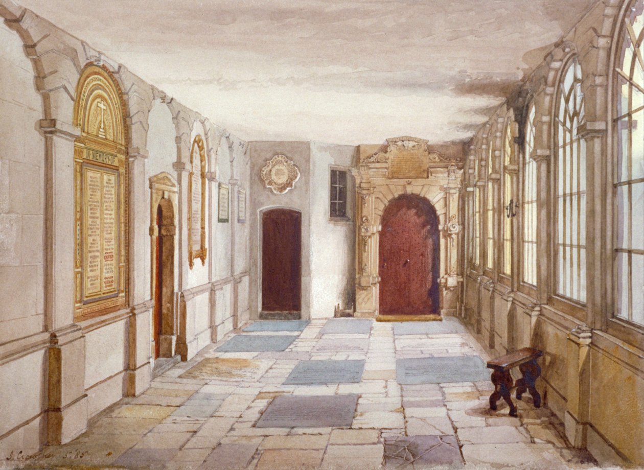 通往小教堂的通道，Charterhouse，伦敦，1885年。     作者 约翰·克劳瑟