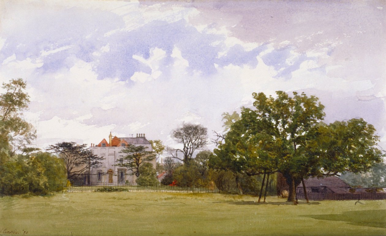 伦敦兰贝斯的Turret House的侧视图，1880年 作者 约翰·克劳瑟
