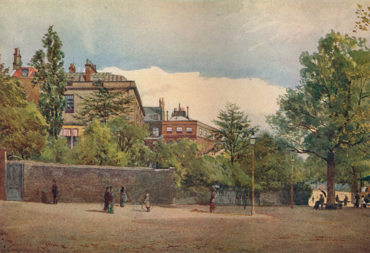 伦敦威斯敏斯特购物中心的春天花园，建于1880年左右，1926年 作者 约翰·克劳瑟