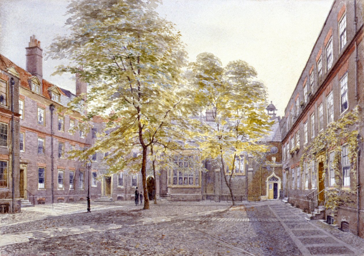 Staple Inn景观，伦敦，1882年 作者 约翰·克劳瑟