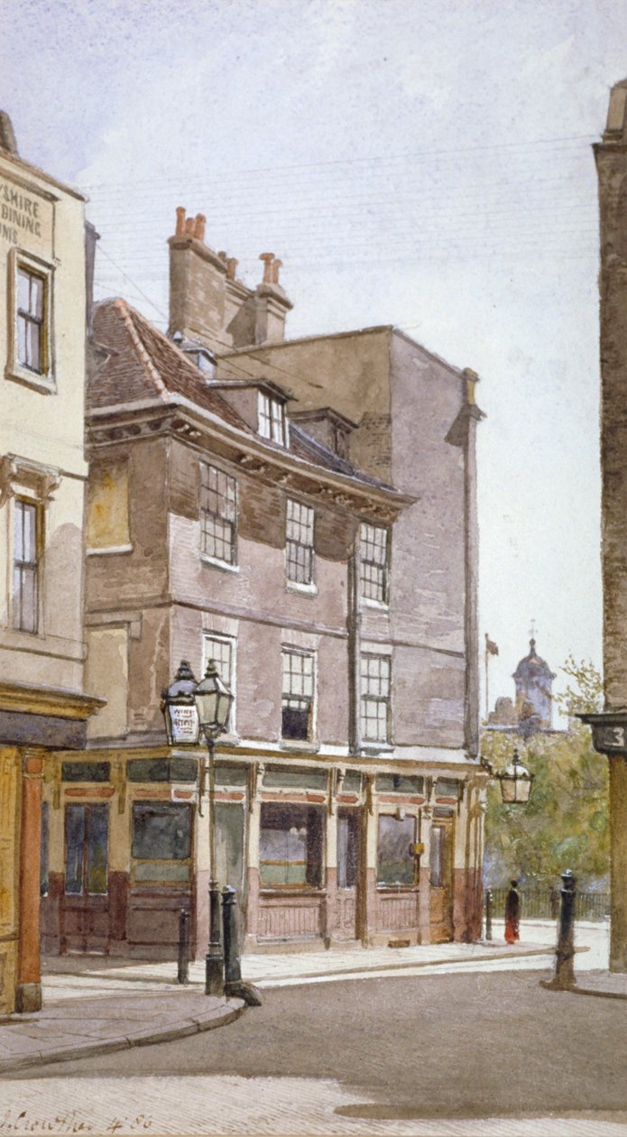 1886年伦敦斯蒂芬尼国王街的 "Crooked Billet "旅馆景观 作者 约翰·克劳瑟