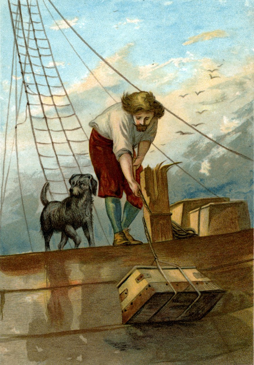 illustration for The Life and Strange Surprising Adventures of Robinson Crusoe by Defoe (chromolithograph) 作者 约翰·道森·沃森