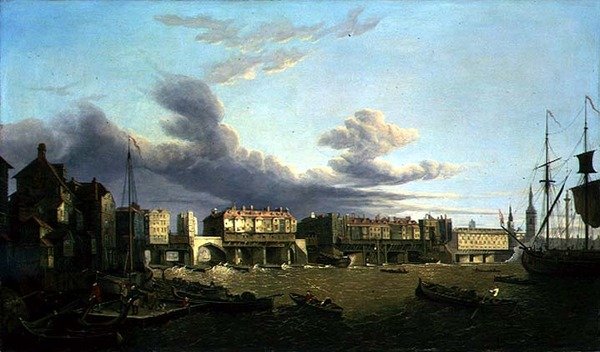 1747年的伦敦老桥景观（布面油画） 作者 约翰·迪恩·保罗