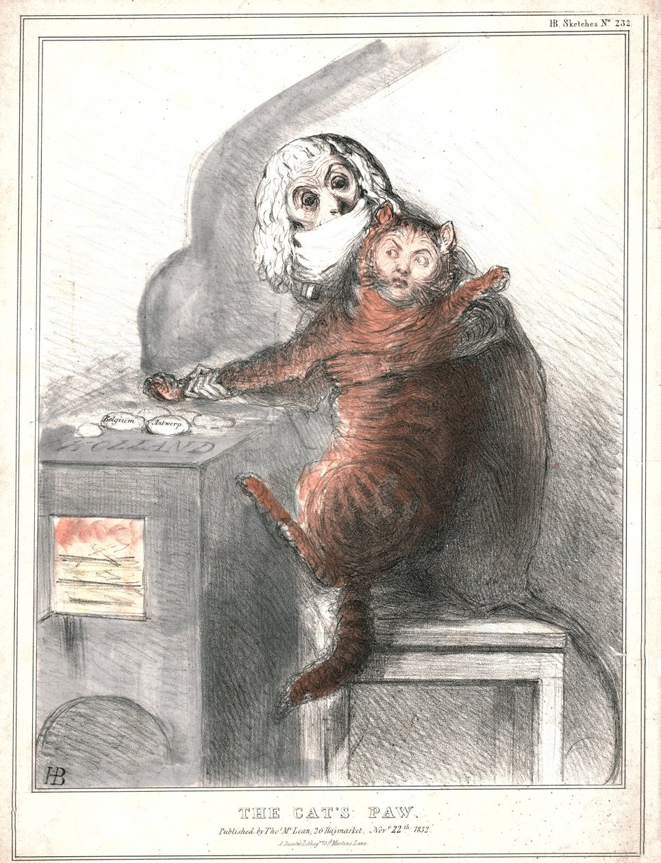 猫的爪子》，1832年。 作者 约翰·道尔