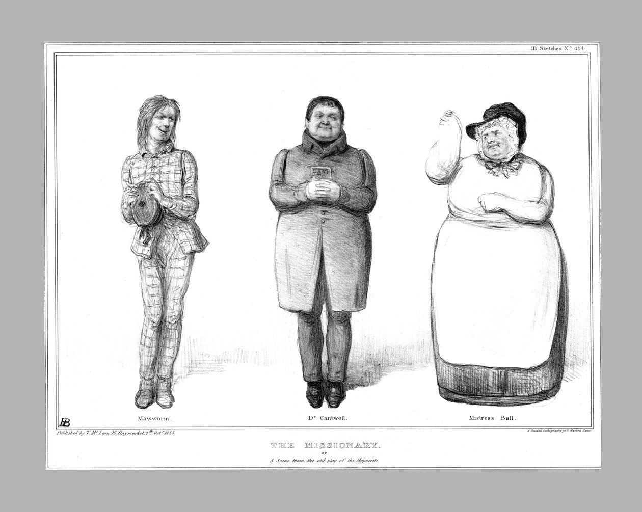 传教士。或1835年《伪君子》旧剧的一幕。 作者 约翰·道尔