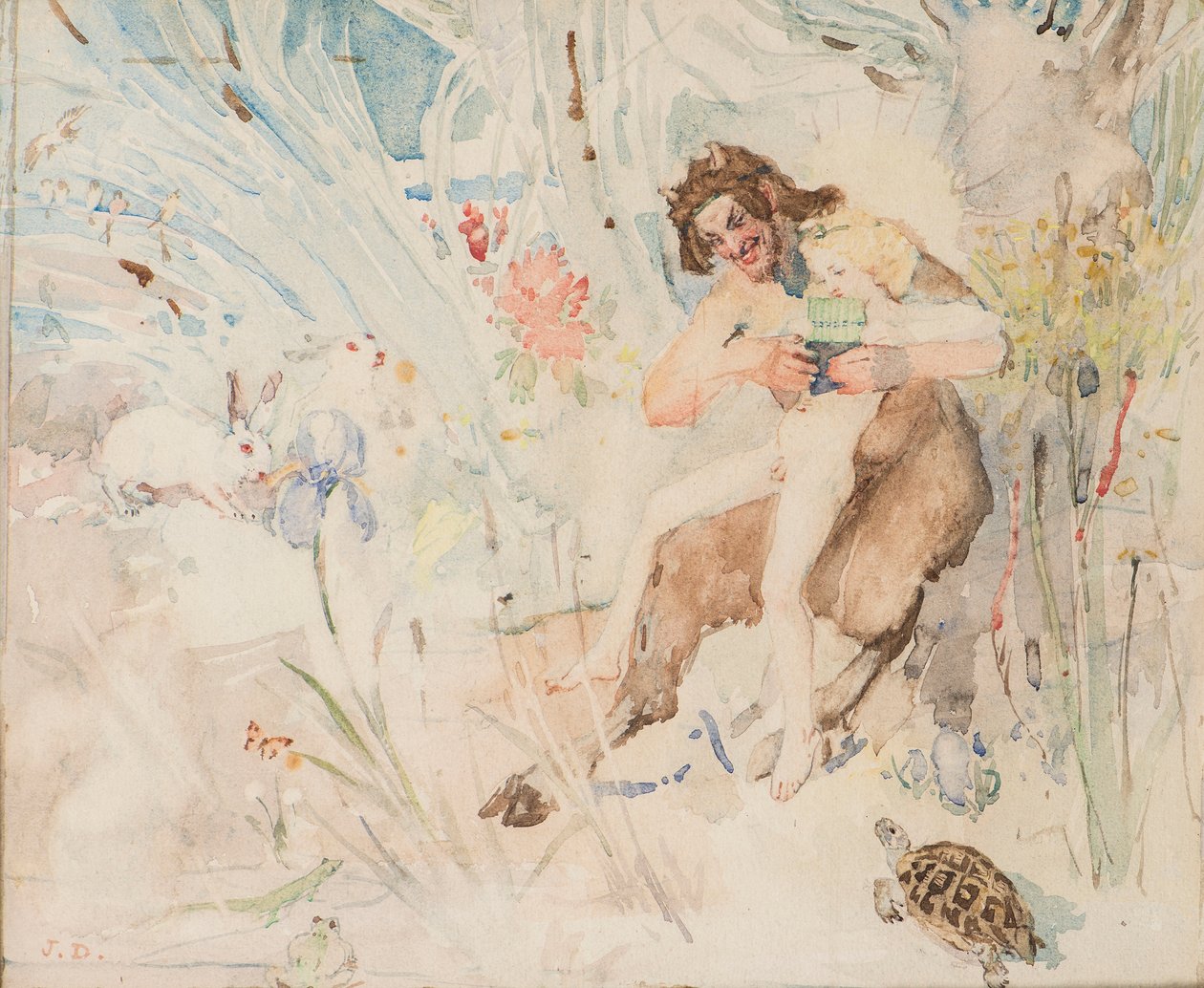 Pan, c.1895 (watercolor) 作者 约翰邓肯