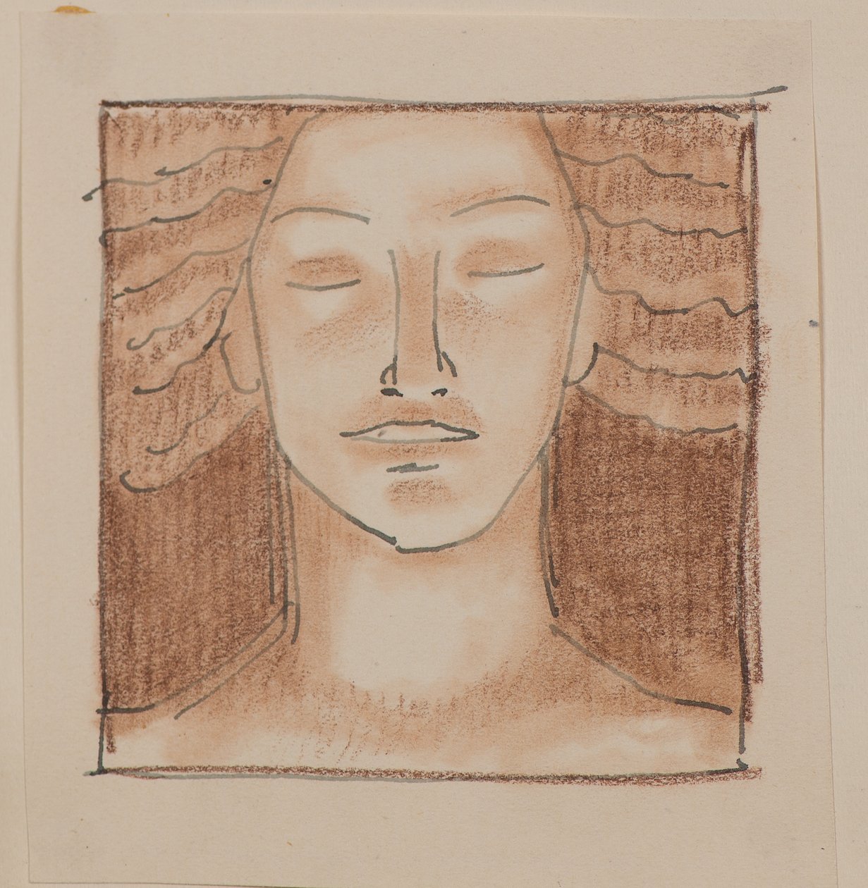 Untitled [Male face] (pencil) 作者 约翰邓肯