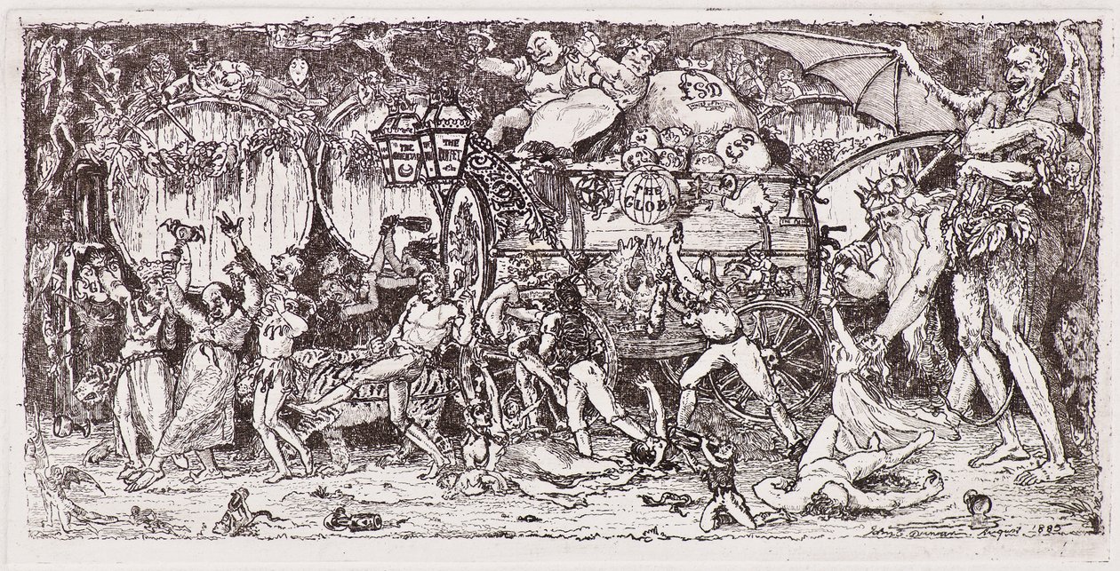 Wine barrel drawn by four tigers 作者 约翰邓肯