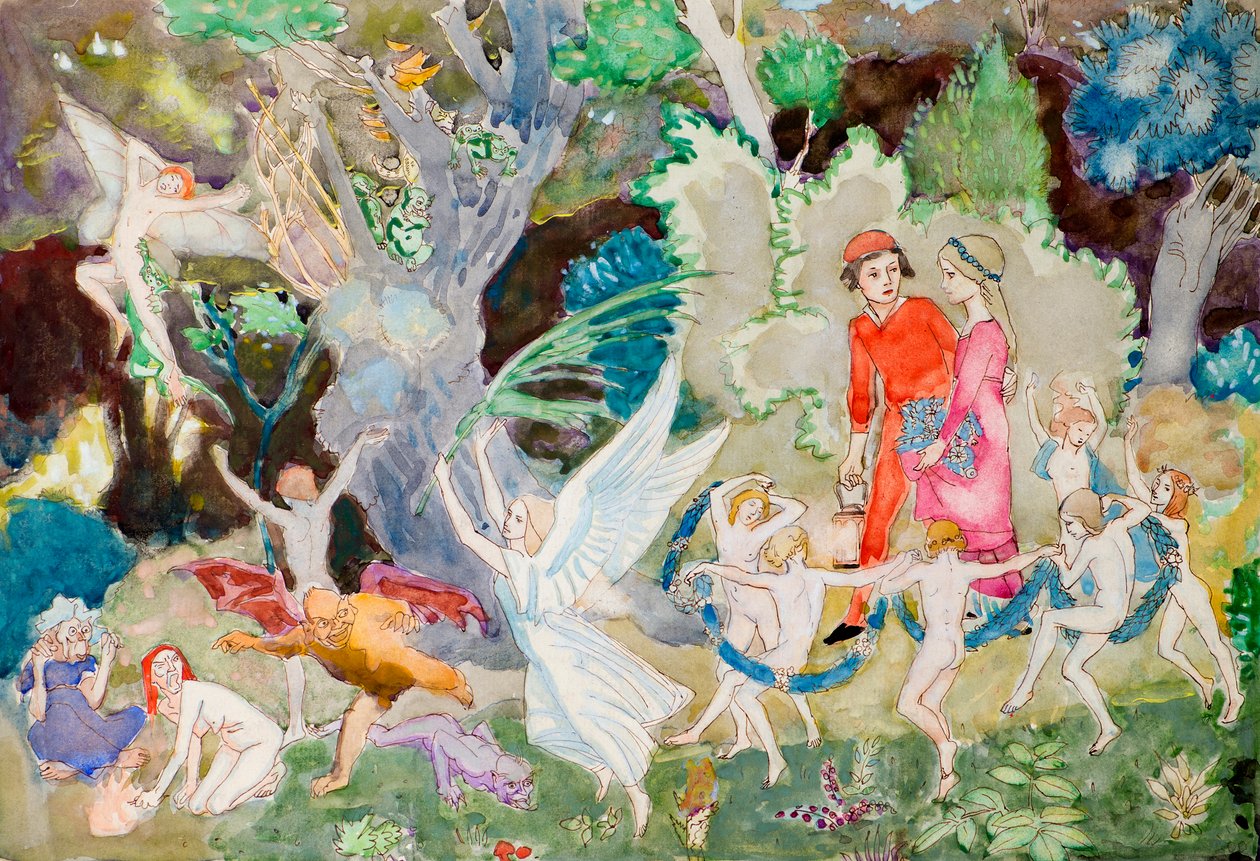 Yorinda and Yoringel in the Witches Wood (watercolor) 作者 约翰邓肯
