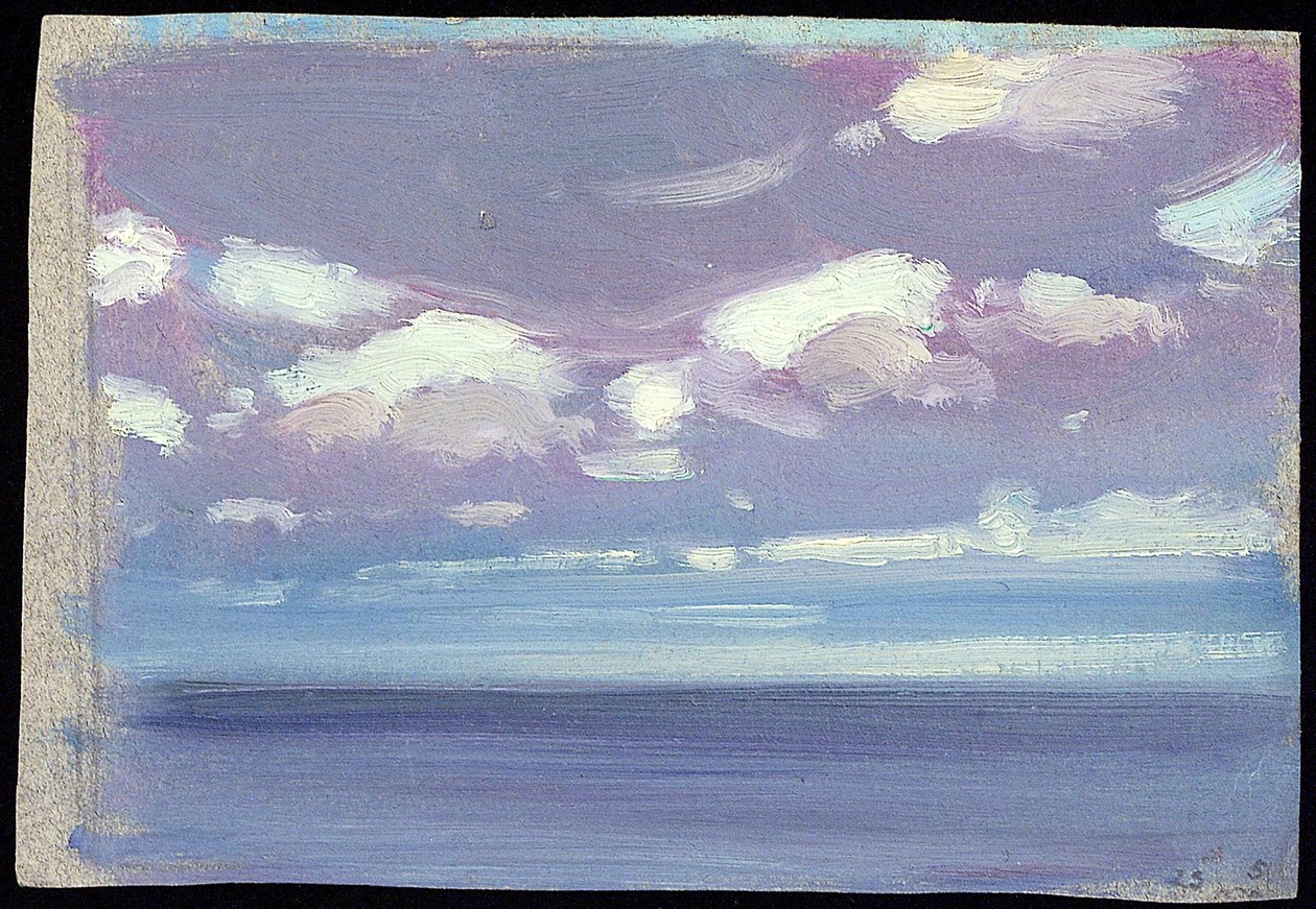 海洋景观。纸上油画，赫伯特-巴纳德-约翰-埃弗雷特（1876-1949 年） 作者 约翰·埃弗里特