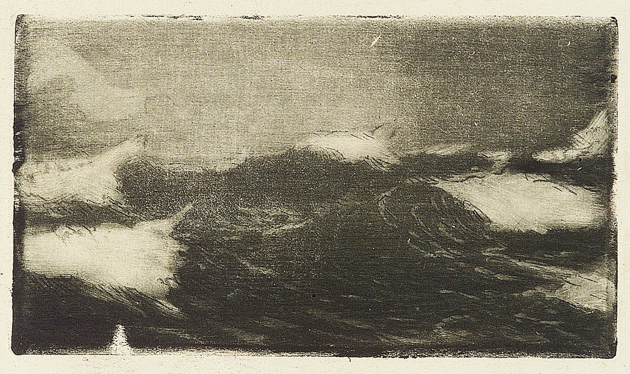 海景--灰黑色滚筒 1，20 世纪（蚀刻版画） 作者 约翰·埃弗里特