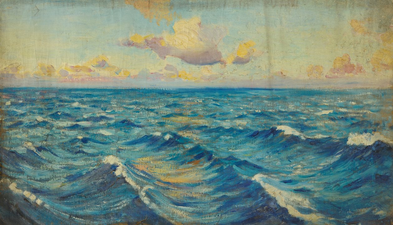 海景，19 世纪晚期 - 20 世纪中期（布面油画） 作者 约翰·埃弗里特