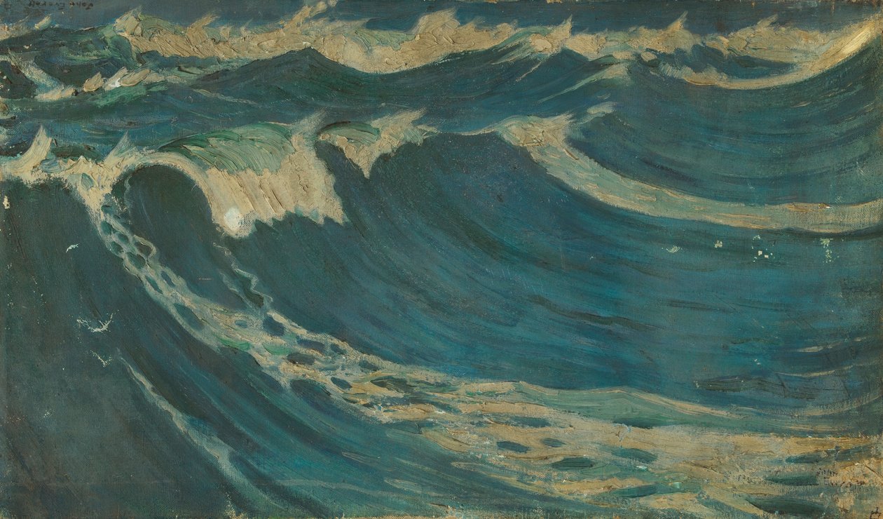 海景，19 世纪晚期 - 20 世纪中期（布面油画） 作者 约翰·埃弗里特