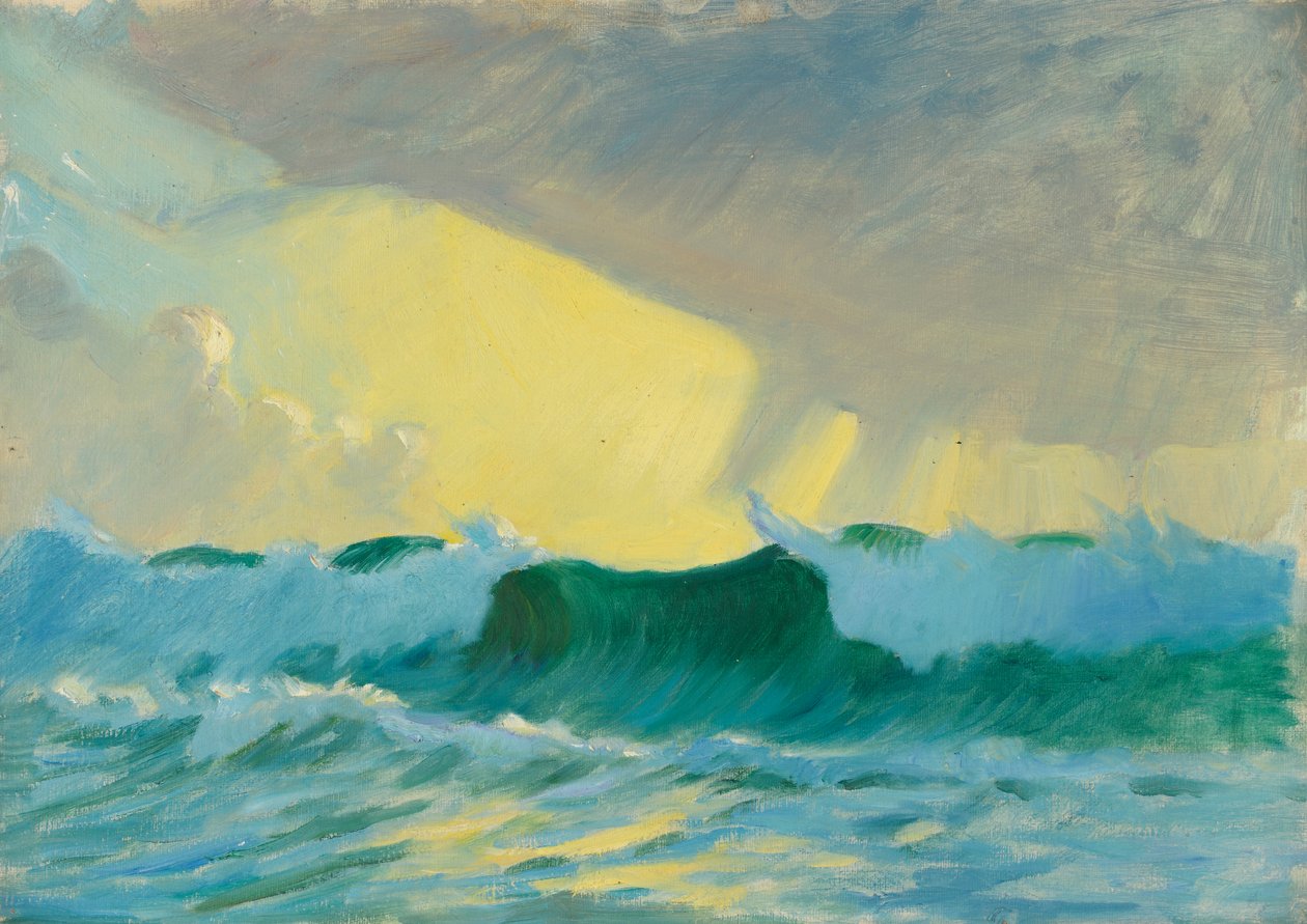 海景，19 世纪晚期 - 20 世纪中期（纸面油画） 作者 约翰·埃弗里特