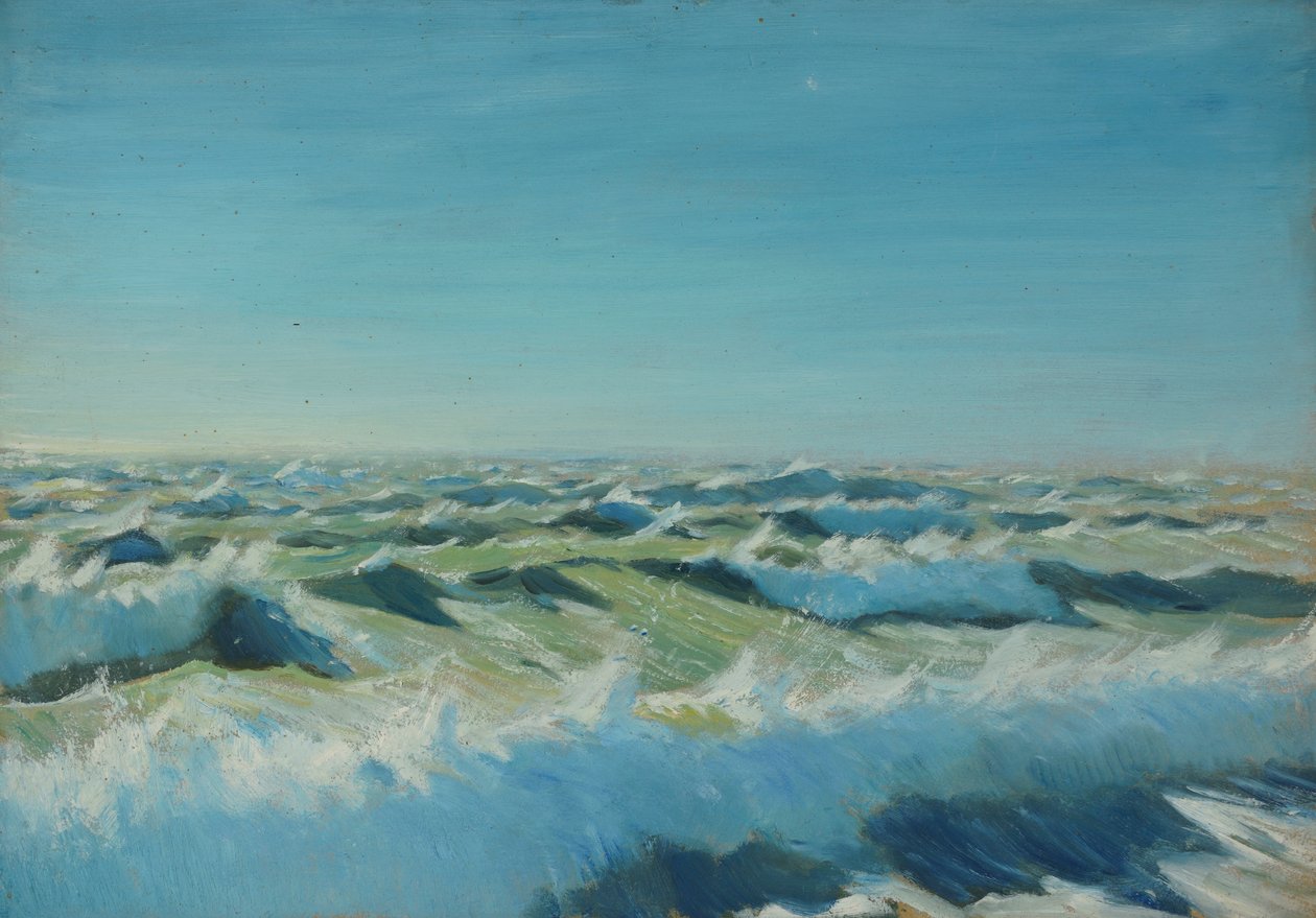 海景，19 世纪晚期 - 20 世纪中期（纸面油画） 作者 约翰·埃弗里特