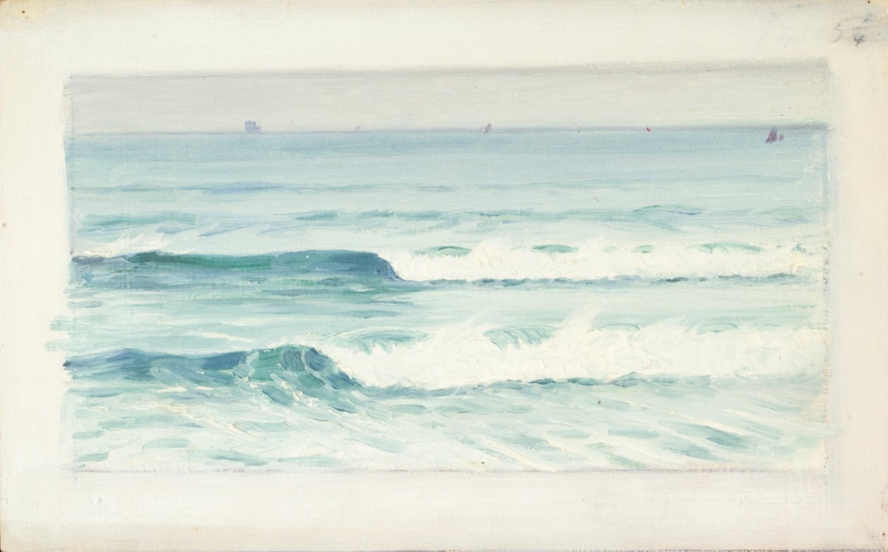 海景，19 世纪晚期 - 20 世纪中期（纸面油画） 作者 约翰·埃弗里特