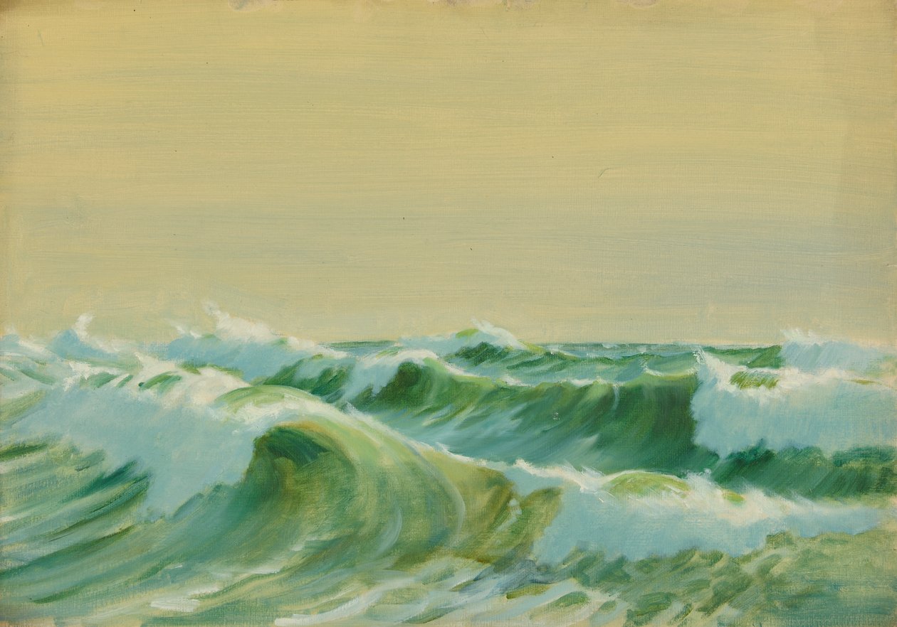 海景，19 世纪晚期 - 20 世纪中期（纸面油画） 作者 约翰·埃弗里特