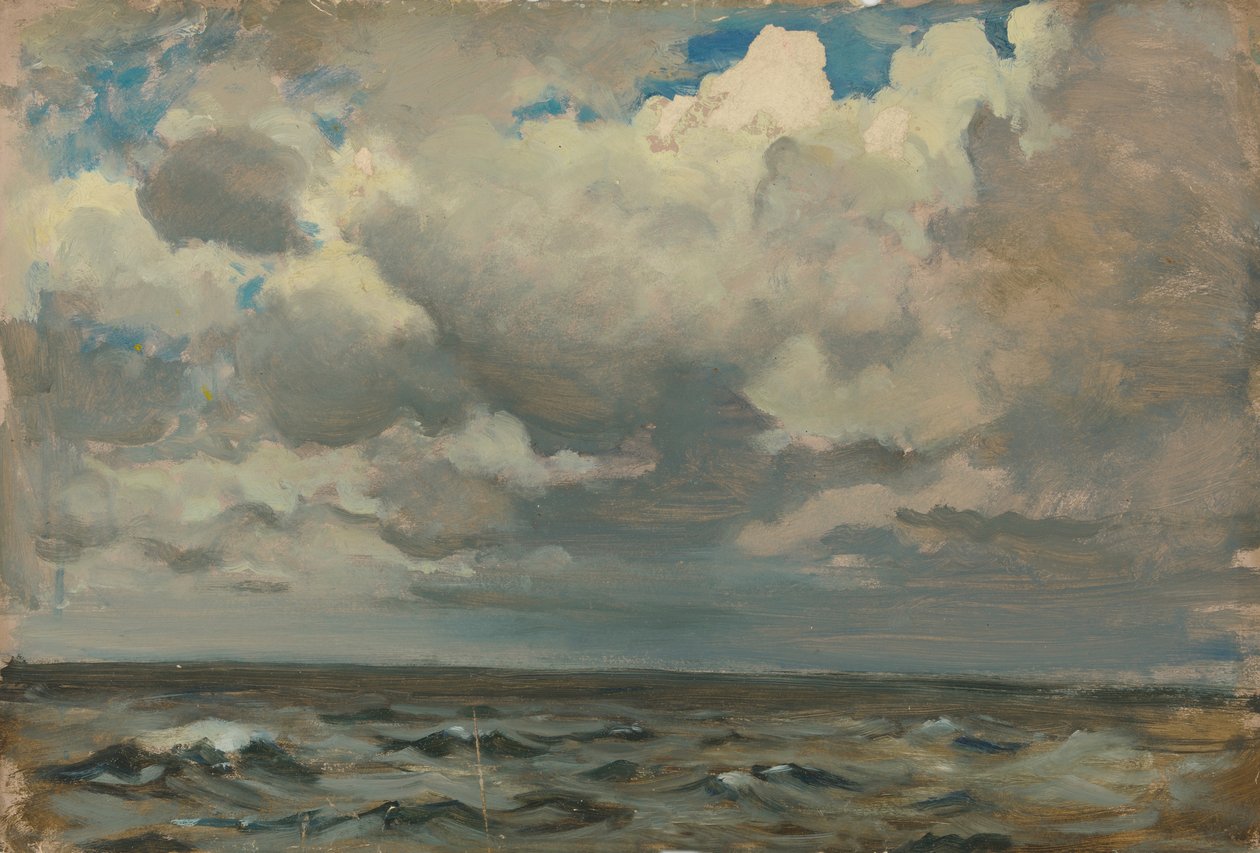 海景，19 世纪晚期 - 20 世纪中期（纸面油画） 作者 约翰·埃弗里特