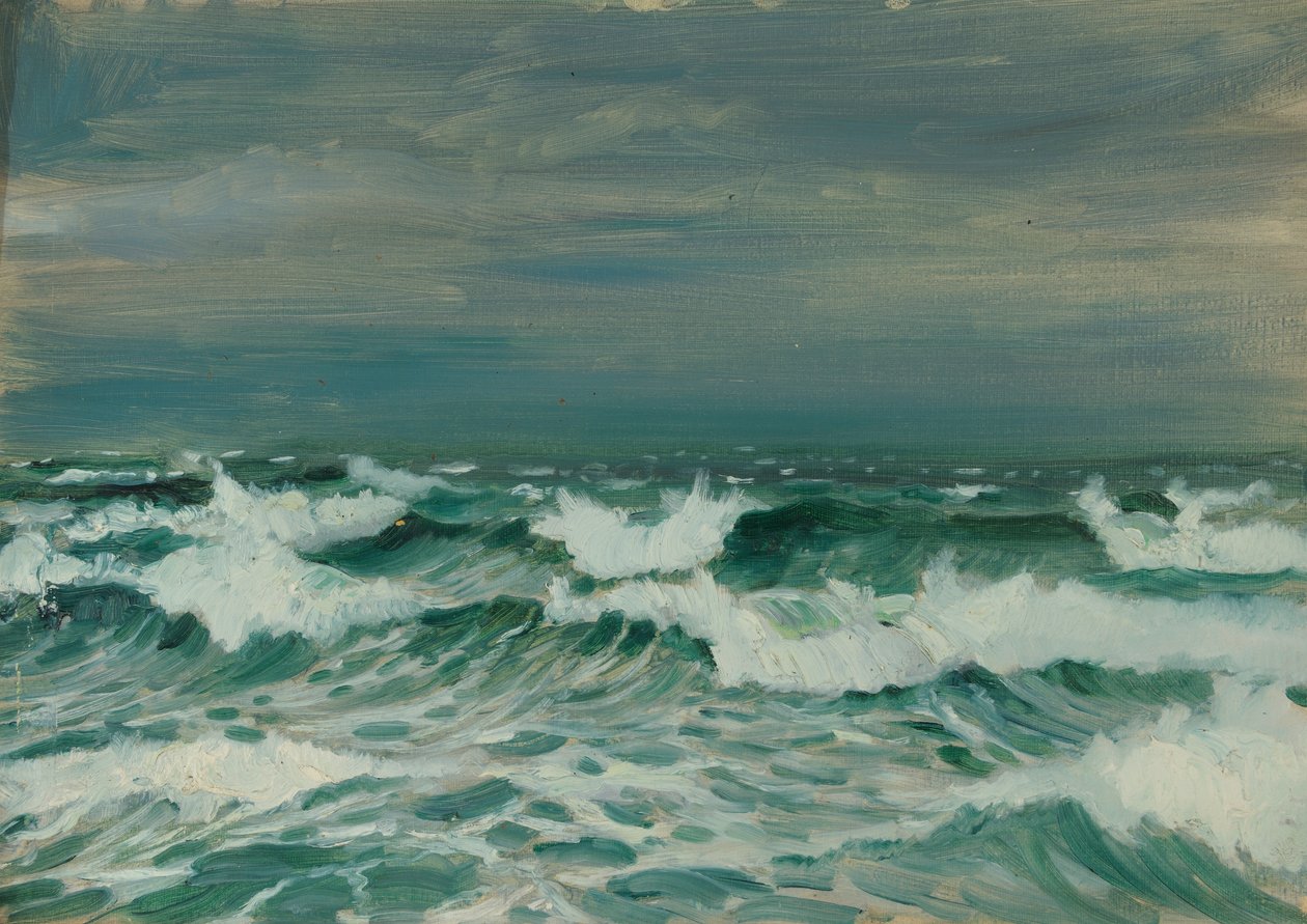 海景，19 世纪晚期 - 20 世纪中期（纸面油画） 作者 约翰·埃弗里特