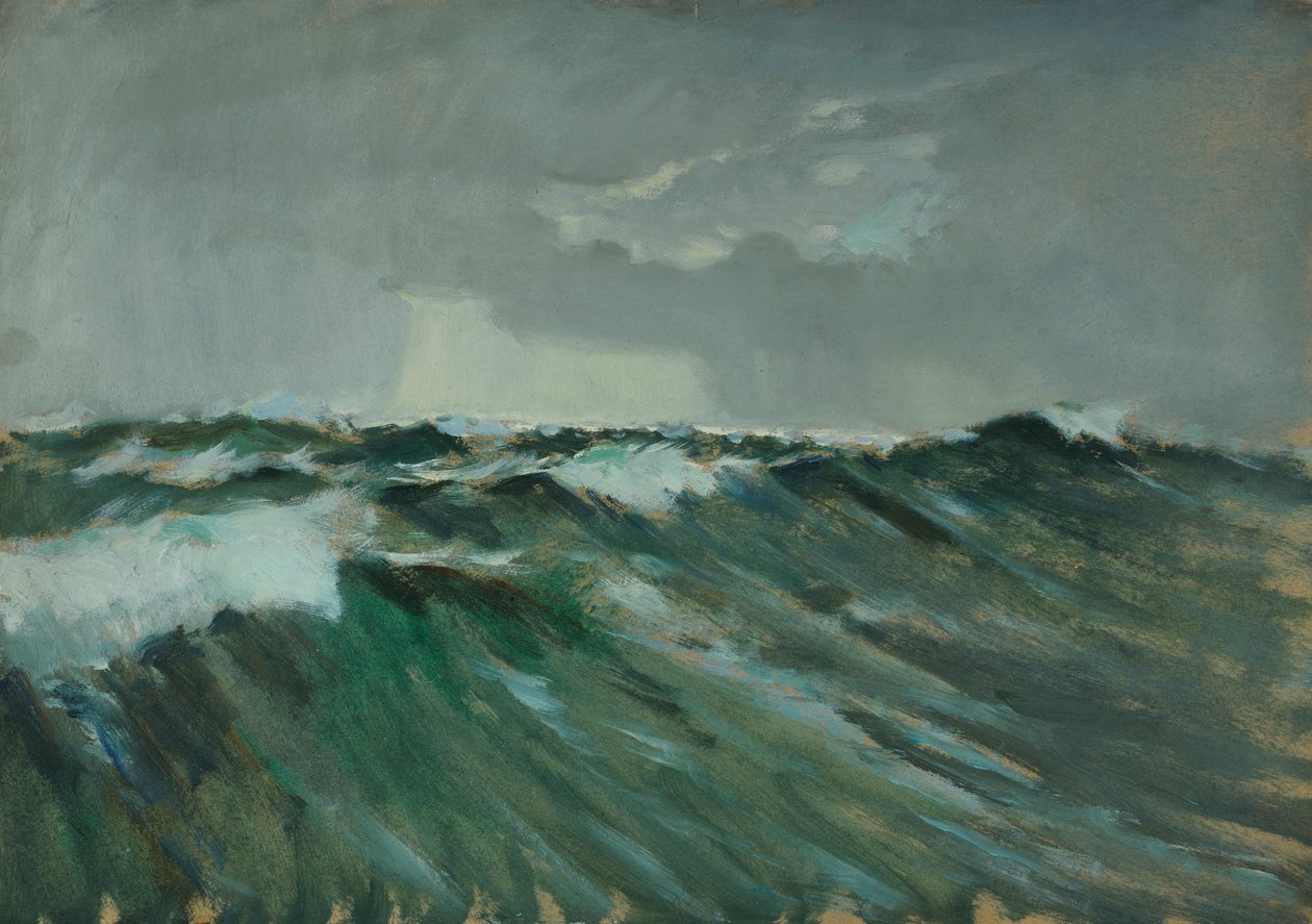 海景，19 世纪晚期 - 20 世纪中期（纸面油画） 作者 约翰·埃弗里特