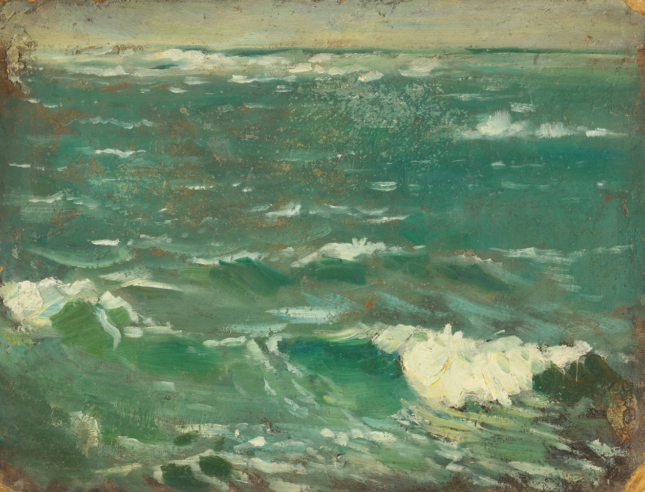 海景，约 1909 年（纸浆板上的油画） 作者 约翰·埃弗里特